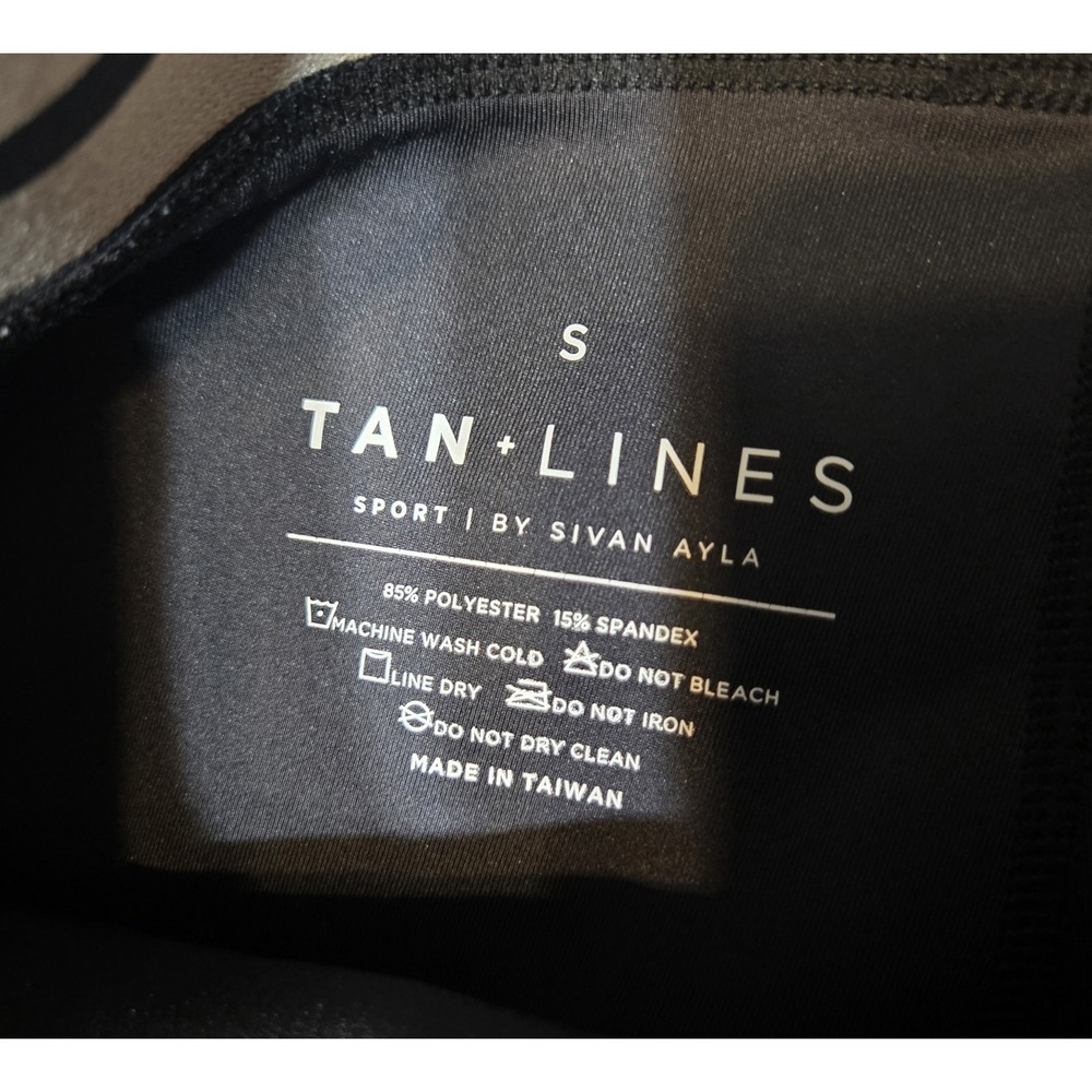 Tan + Lines Sports Leggings By Sivan Ayla Black Small Womens Stretch See Pic! - Picture 3 of 8